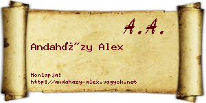 Andaházy Alex névjegykártya