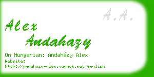 alex andahazy business card